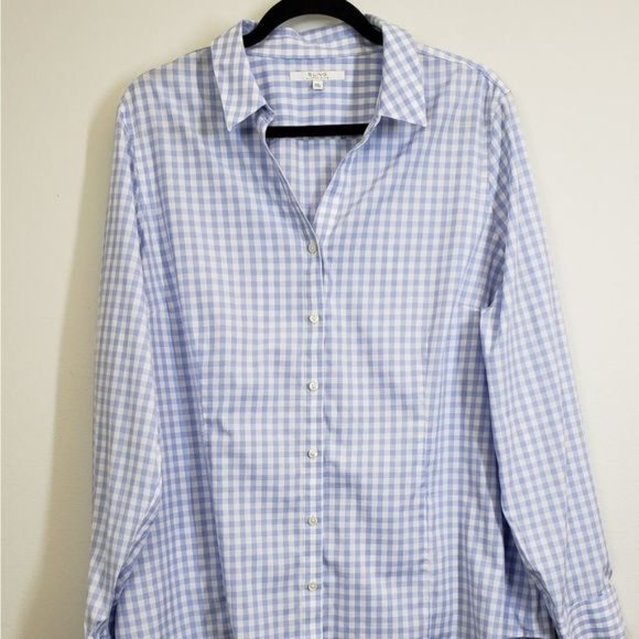 Alfred Sung Blue Checkered Button Up XXL - Picture 2 of 10